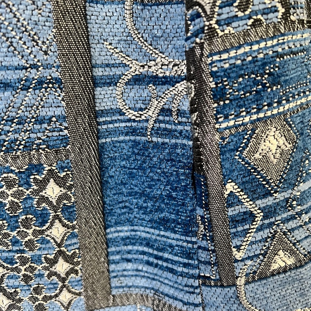 Dressbarn Tapestry Jacket Blue Patchwork Textured… - image 2